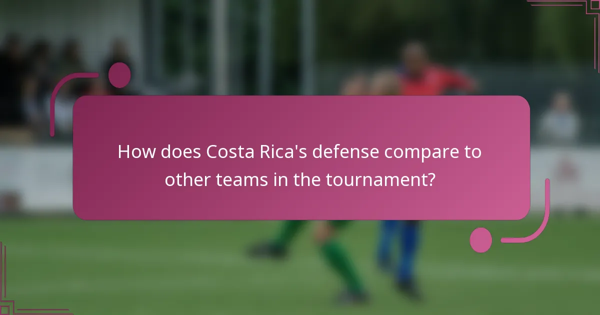 ¿Cómo se compara la defensa de Costa Rica con otros equipos en el torneo?