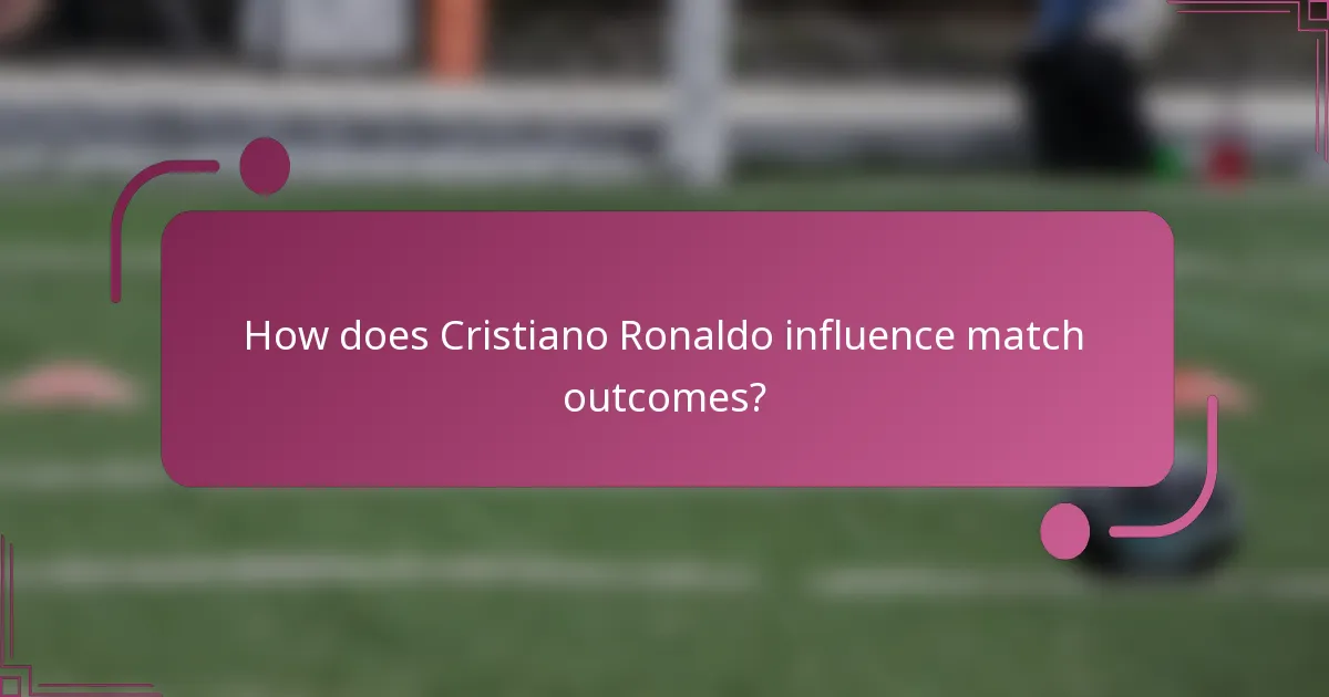 ¿Cómo influye Cristiano Ronaldo en los resultados de los partidos?