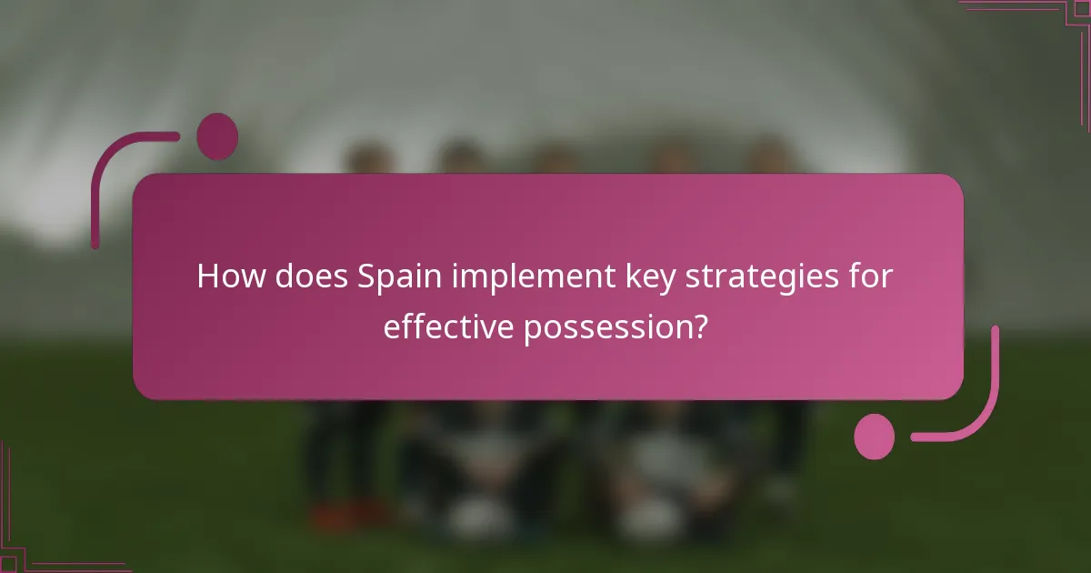 ¿Cómo implementa España estrategias clave para una posesión efectiva?