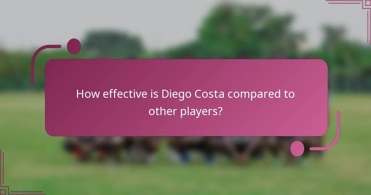 ¿Qué tan efectivo es Diego Costa en comparación con otros jugadores?