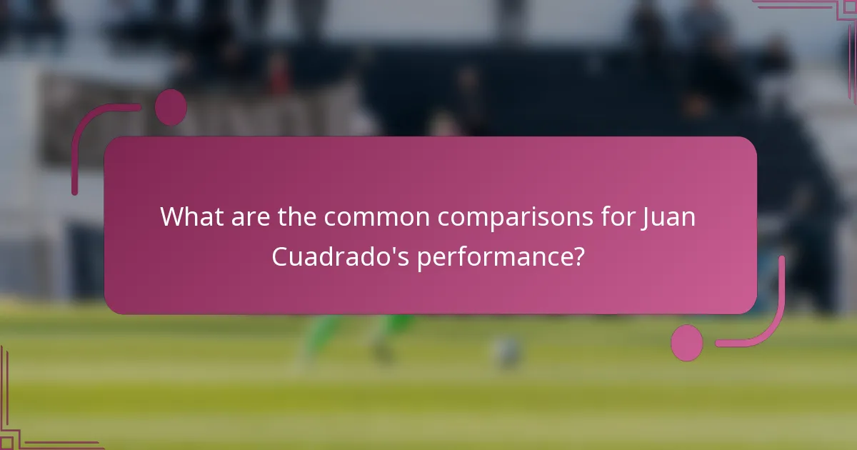 ¿Cuáles son las comparaciones comunes para el rendimiento de Juan Cuadrado?