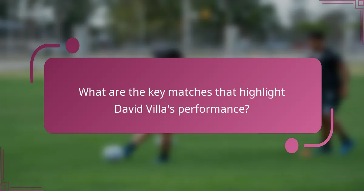 ¿Cuáles son los partidos clave que destacan la actuación de David Villa?