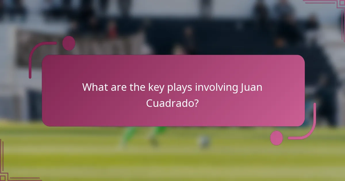 ¿Cuáles son las jugadas clave que involucran a Juan Cuadrado?