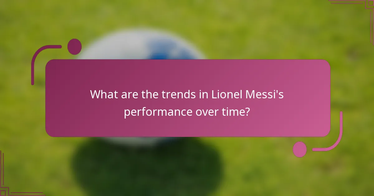 ¿Cuáles son las tendencias en el rendimiento de Lionel Messi a lo largo del tiempo?
