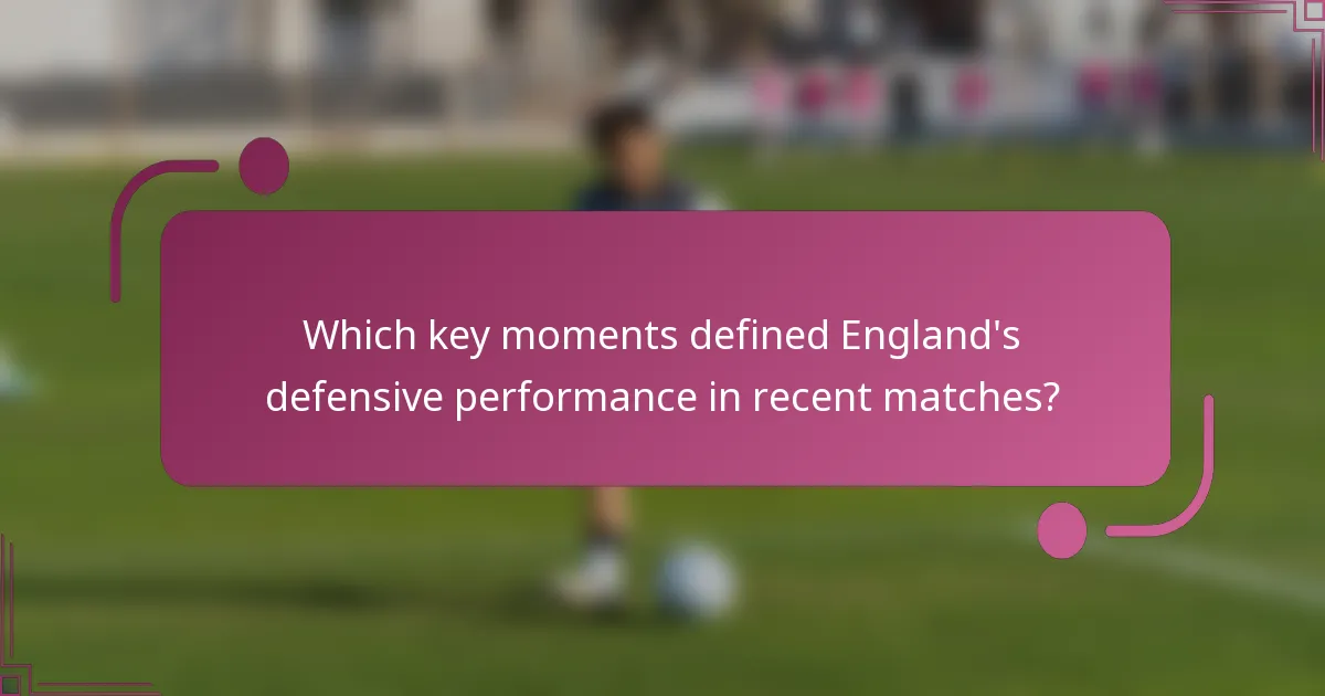 ¿Cuáles son los momentos clave que definieron el rendimiento defensivo de Inglaterra en partidos recientes?