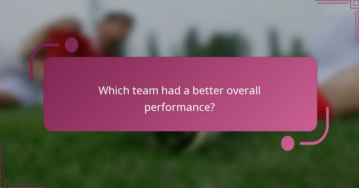 ¿Qué equipo tuvo un mejor rendimiento general?